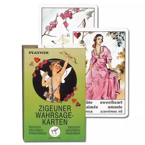 Piatnik: Cărți de ghicit țigănești - în lb. germană, croată, franceză, engleză, maghiară și italiană