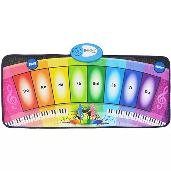 Zongora játszószőnyeg szolmizációs hangokkal, szivárványszínű - 80 x 35 cm
