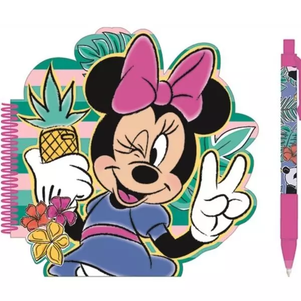 Minnie Mouse: Caiet notițe cu design Minnie și pix