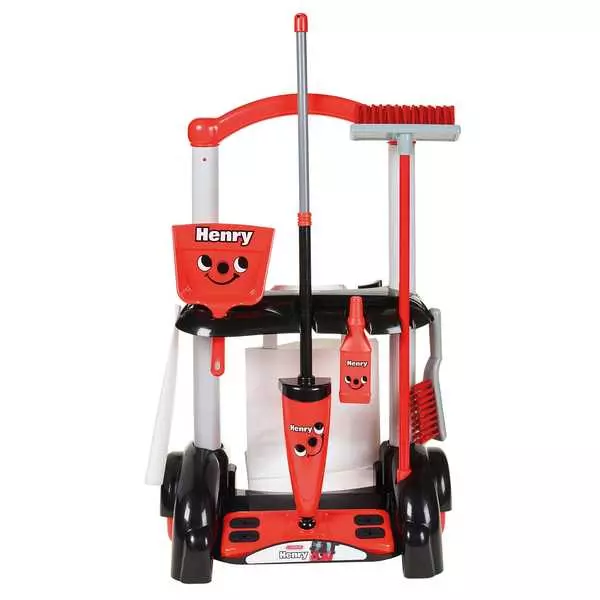 Carrito de limpieza Hetty con 6 accesorios - rojo
