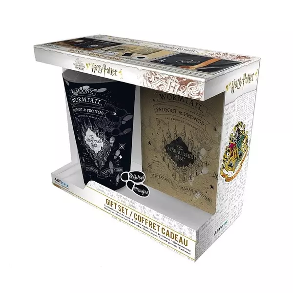 Harry Potter: Pachet cadou cu pahar XXL, insignă și caiet notițe