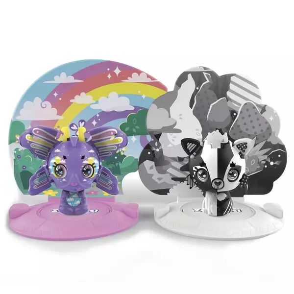 Zoobles: Kisállat csomag, 2 db-os - Rainbow Butterfly és Black and White Fox