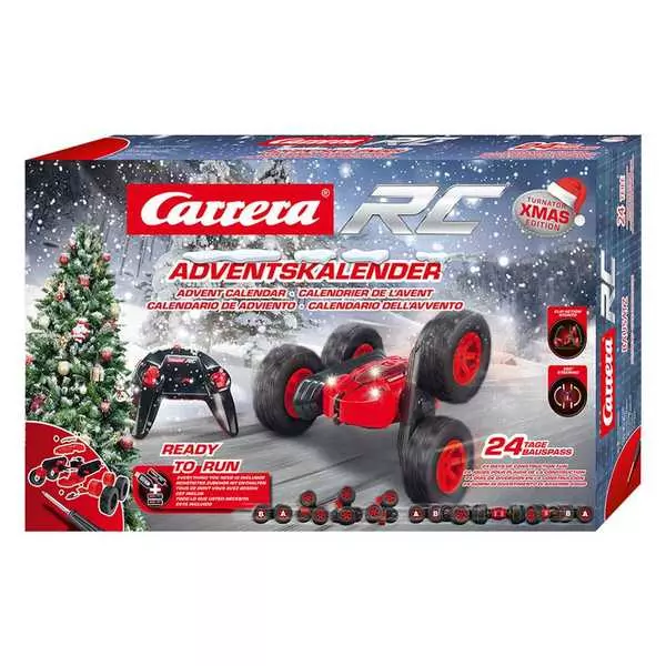 Carrera RC: Calendar de crăciun Mașinuță Turnator asamblabilă cu telecomandă - 1:24