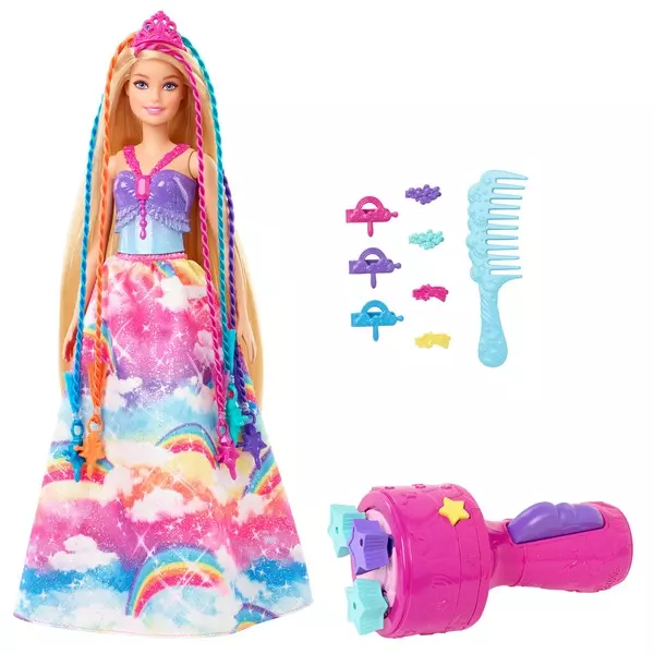 Barbie Dreamtopia: Păpușă prințesă cu împletituri fabuloase