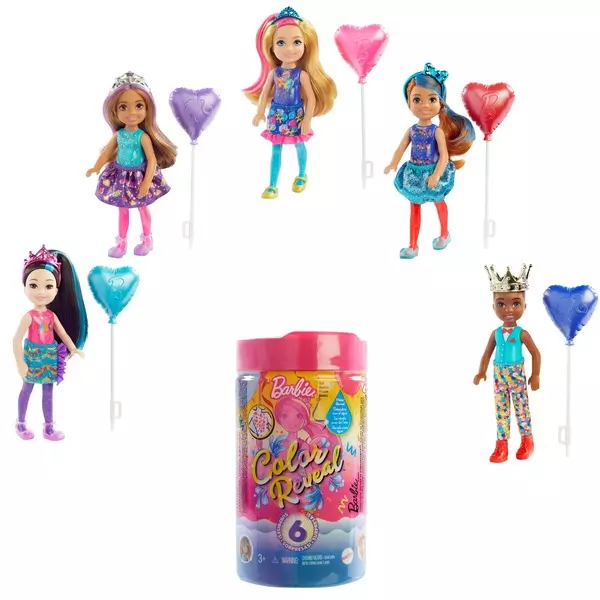 Barbie: Chelsea Color Reveal - Păpușă surpriză cu accesorii - seria Party
