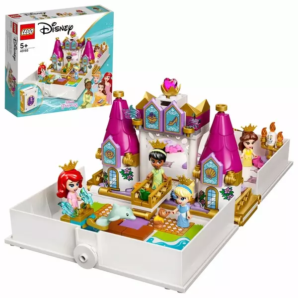 LEGO Disney Princess: Aventura lui Ariel, Belle, Cenușăreasa și Tiana din cartea de povești - 43193