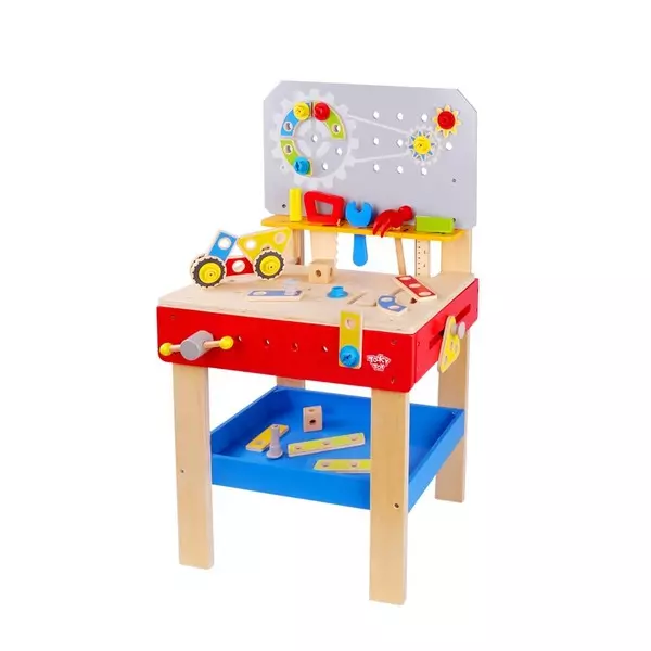 Tooky Toy: Barkácsasztal fából - 81 cm, 48 db-os