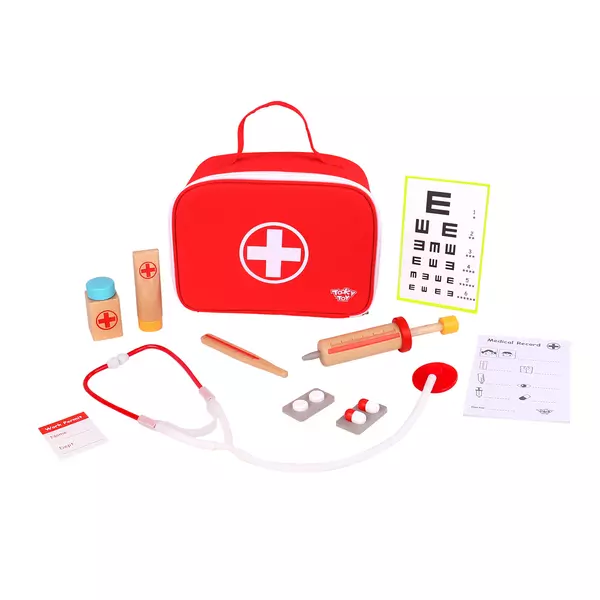 Tooky Toy: Orvosi táska kiegészítőkkel - 11 db-os szett