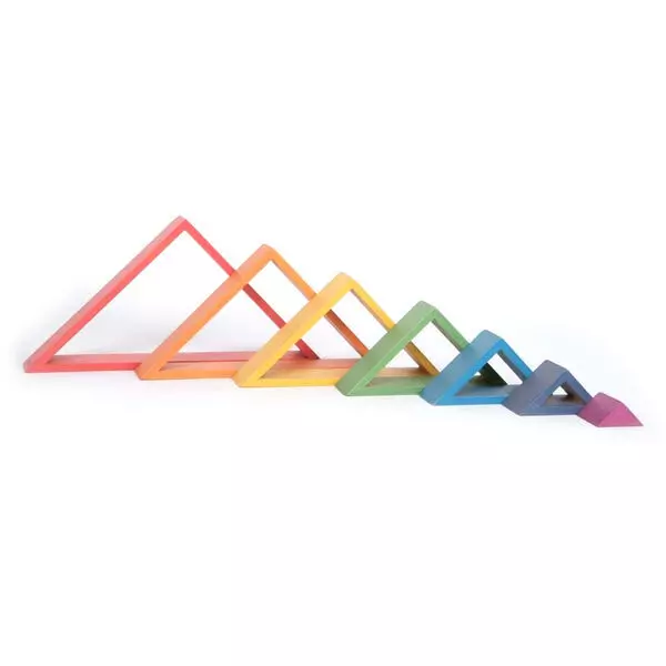 TickiT: Szivárvány építőkészlet - háromszög, 7 darabos - CSOMAGOLÁSSÉRÜLT