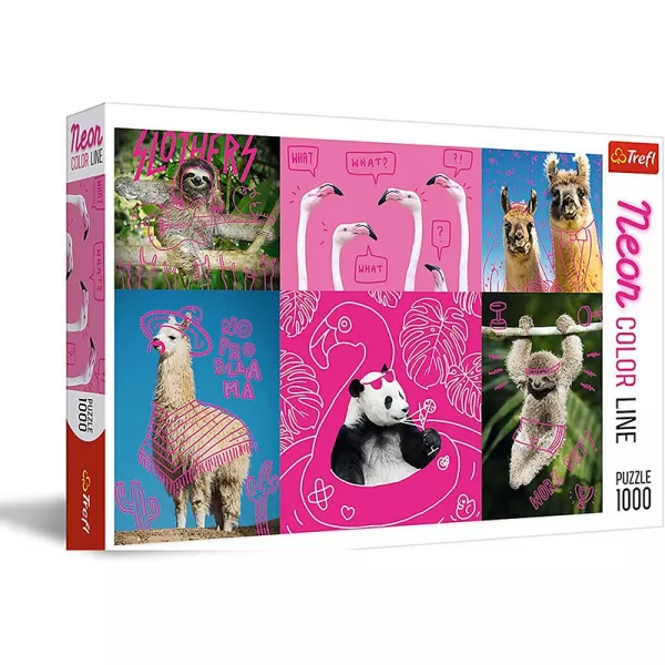 Trefl: Neon Color Line - Őrült állatok puzzle - 1000 darabos