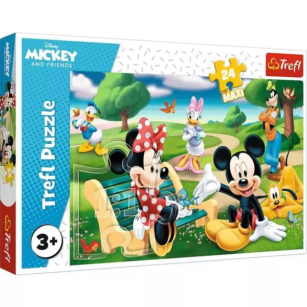 Trefl: Mickey Mouse între prieteni - puzzle Maxi cu 24 de piese