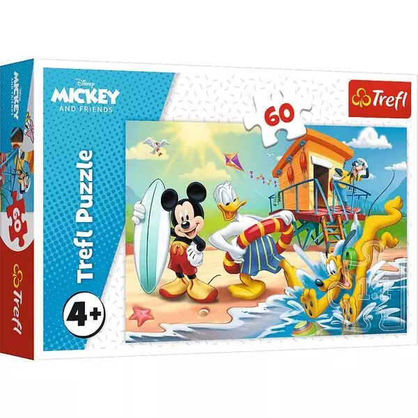 Trefl: Distracție pe plajă cu Mickey Mouse - puzzle cu 60 de piese