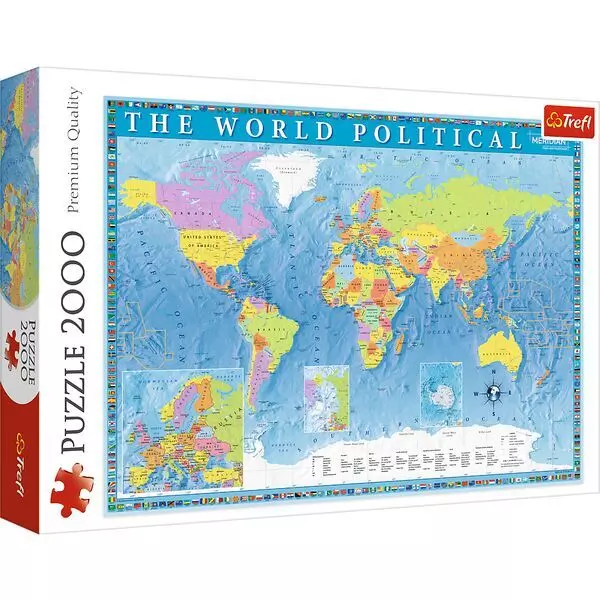 Trefl: A világ politikai térképe puzzle - 2000 darabos