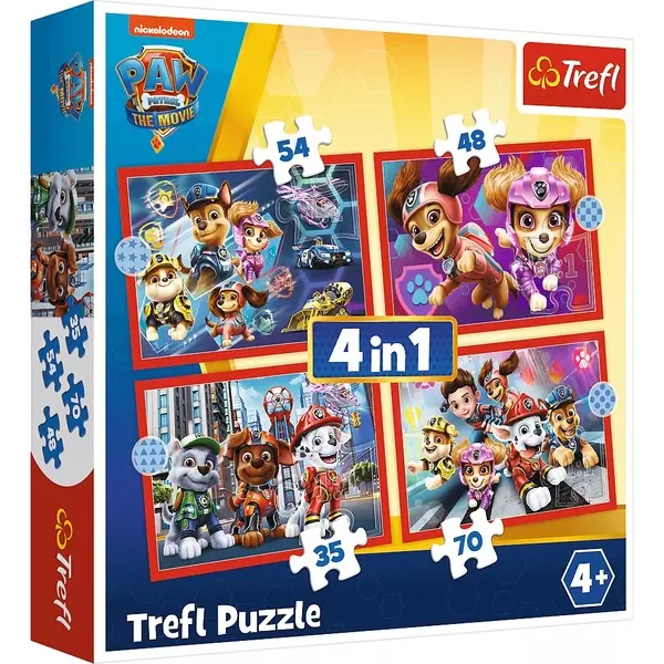 Trefl: Mancs őrjárat - A film 4 az 1-ben puzzle - 35, 48, 54, 70 darabos