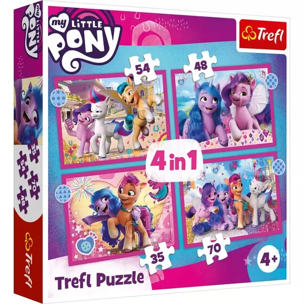 Trefl: My little pony O nouă generație - puzzle 4-în-1 de 35, 48, 54, 70 de piese