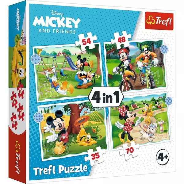 Trefl: Szép nap Mickey számára 4 az 1-ben puzzle - 35, 48, 54, 70 darabos