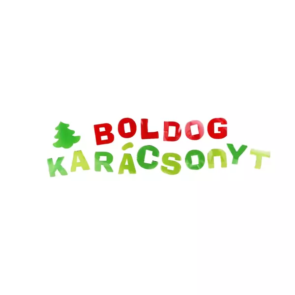 Inscripție Boldog karácsonyt - set de decorațiune gel pentru fereastră