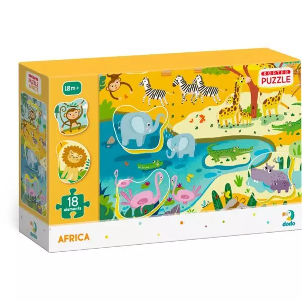 Dodo: Africa - puzzle cu 18 piese cu elemente detașabile