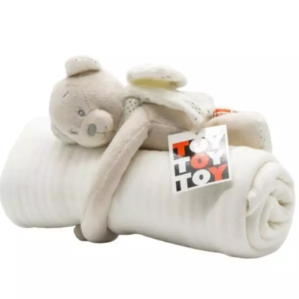 ToyToyToy: Ursuleț de pluș cu pătură cadou - bej