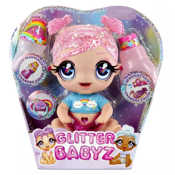 Glitter Babyz: Dreamia Stardust păpușă bebeluș care schimbă culoare - roz