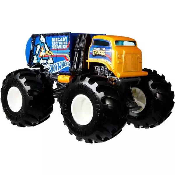 Hot Wheels: Monster Trucks - Szelektív kukásautó, 1:24