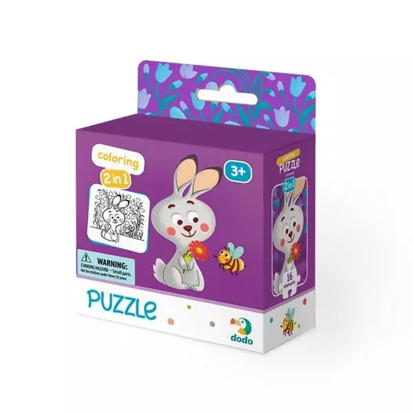 Dodo: Puzzle & Színező, 16 darabos - Nyuszi