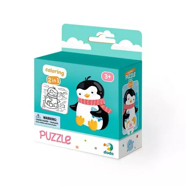 Dodo: Puzzle & Színező, 16 darabos - Pingvin