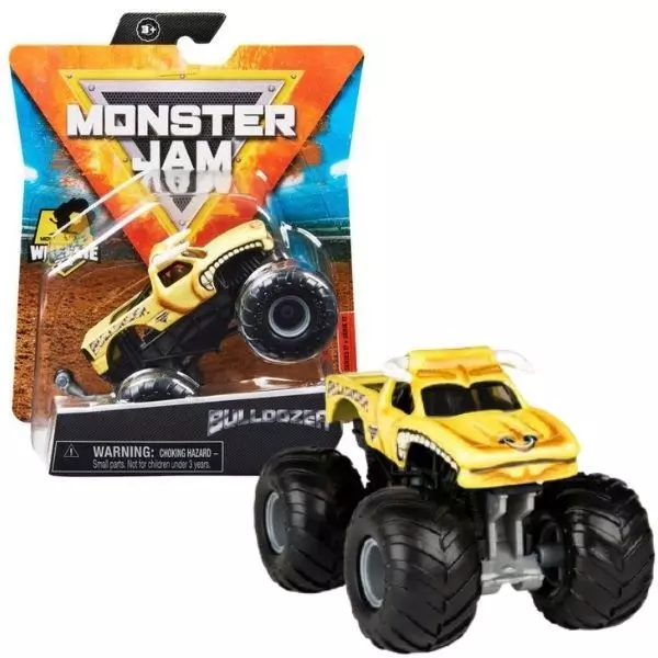 Monster Jam: Mașinuță Bulldozer cu accesoriu - galben