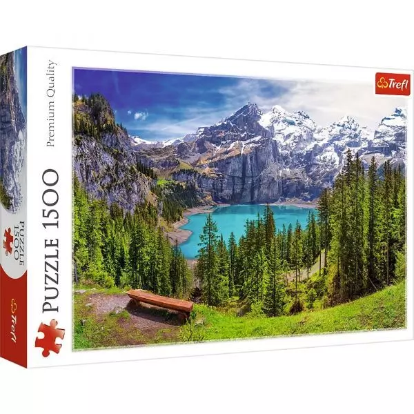 Trefl: Oeschinen-tó, Alpok, Svájc - 1500 darabos puzzle - CSOMAGOLÁSSÉRÜLT