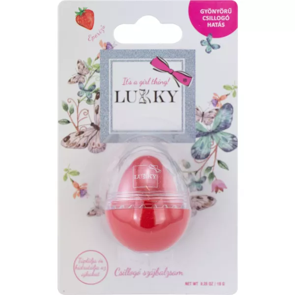 Lukky: Balsam de buze strălucitor cu parfum de căpșuni - roșu