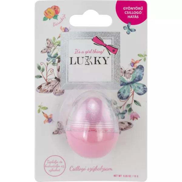 Lukky: Balsam de buze strălucitor cu parfum de piersică - roz