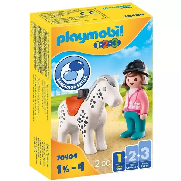 Playmobil 1.2.3: Lovasnő lóval 70404