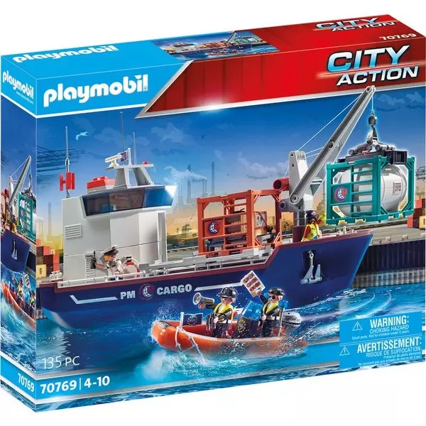 Playmobil: Nagy konténerhajó határőrcsónakkal 70769