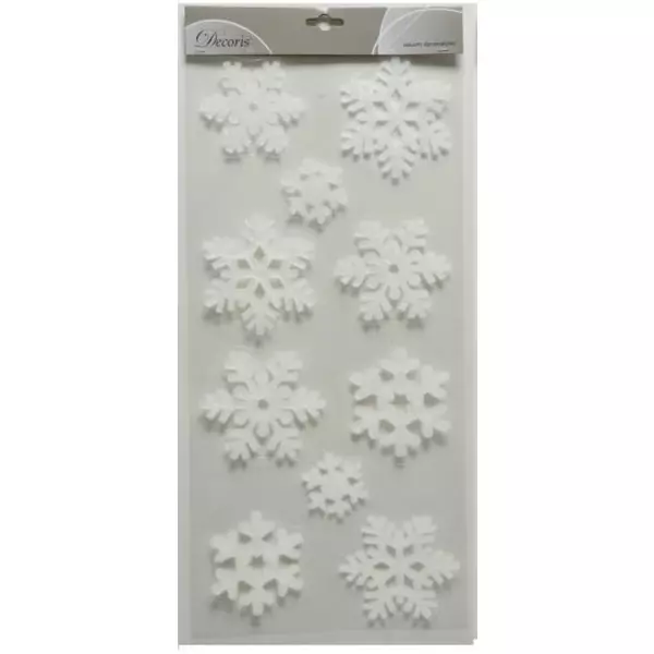 Fehér színű karácsonyi ablakmatrica csomag - hópelyhek