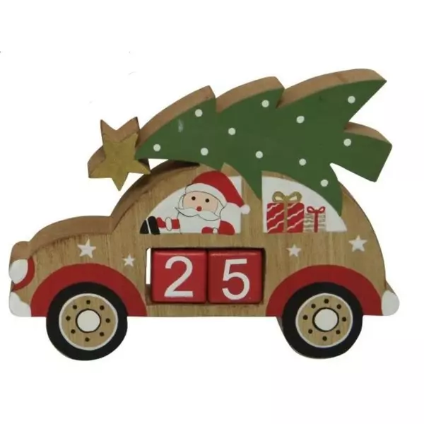 Calendar în așteptarea crăciunului - Mașină cu Moș Crăciun