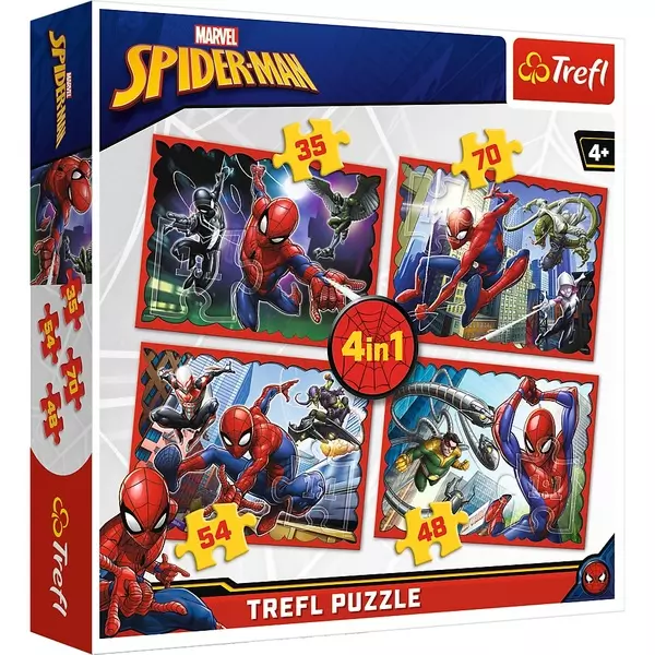 Trefl: Pókember hálójában 4 az 1-ben puzzle
