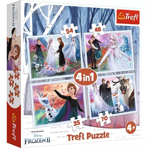 Trefl: Frozen 2, Pădurea magică - puzzle 4-în-1