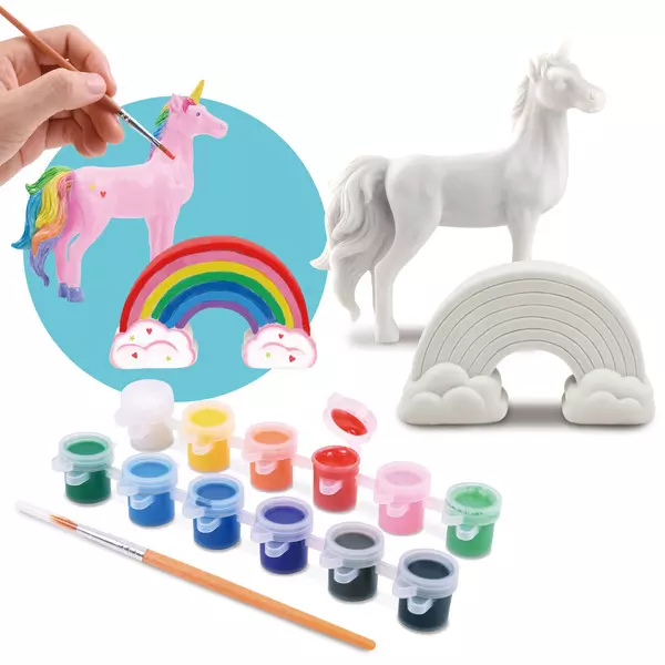 Playgo: Set creativ Colorează unicornul și curcubeul