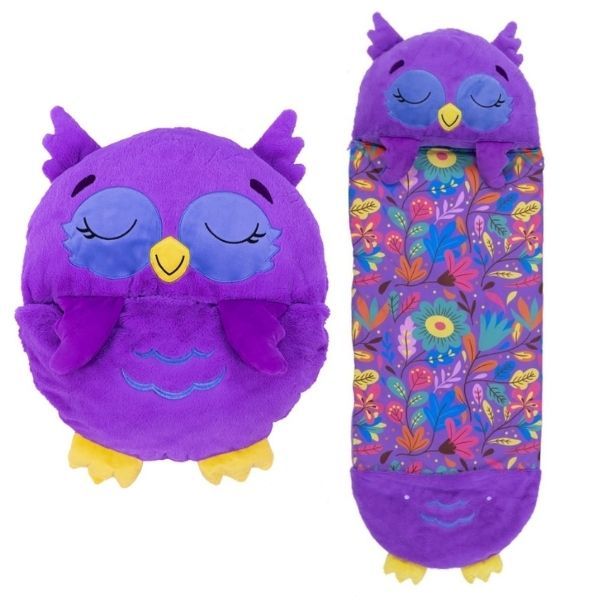 Happy Nappers: 2 az 1-ben hálózsák és párna - Chestnut, a bagoly - 137 cm