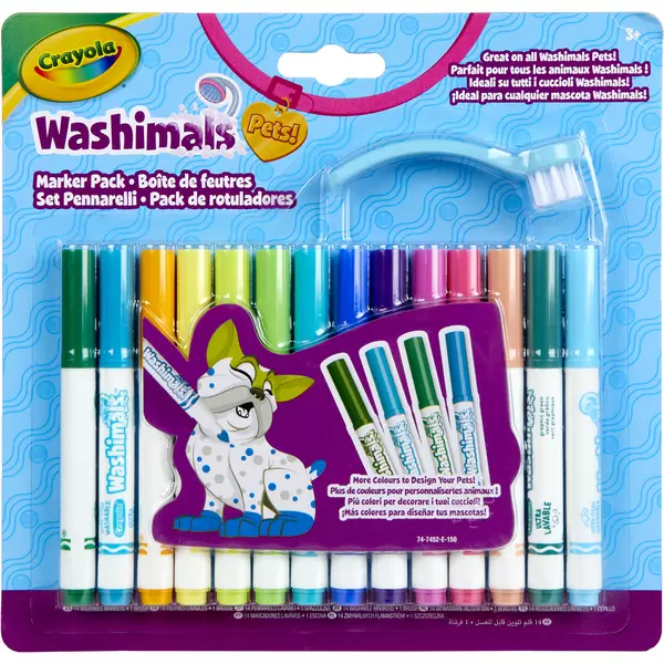 Crayola Washimals: Kimosható filctoll szett, 14 részes