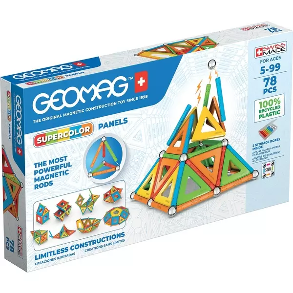 Geomag Supercolor : Recycled - ensemble de 78 pièces