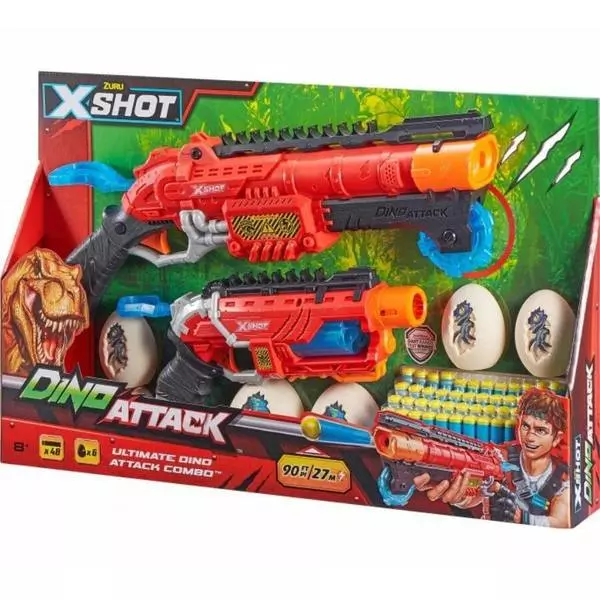 X-shot: Dino Attack - Combo Pack szivacslövő fegyverek kiegészítőkkel