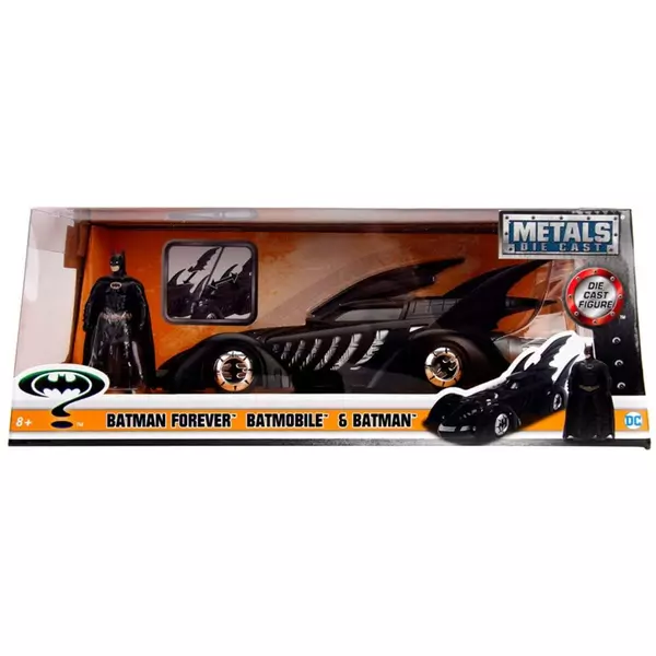 Batman: Batman Forever - Batmobile din metal cu figurină Batman - 1:24