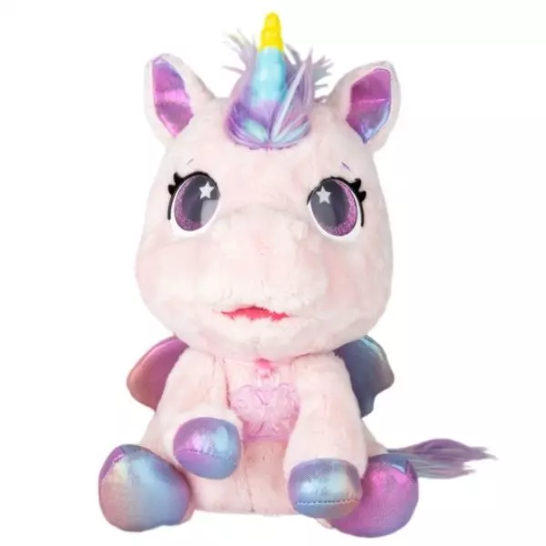 My Baby Unicorn interaktív plüssfigura - világos rózsaszín, lila sörénnyel