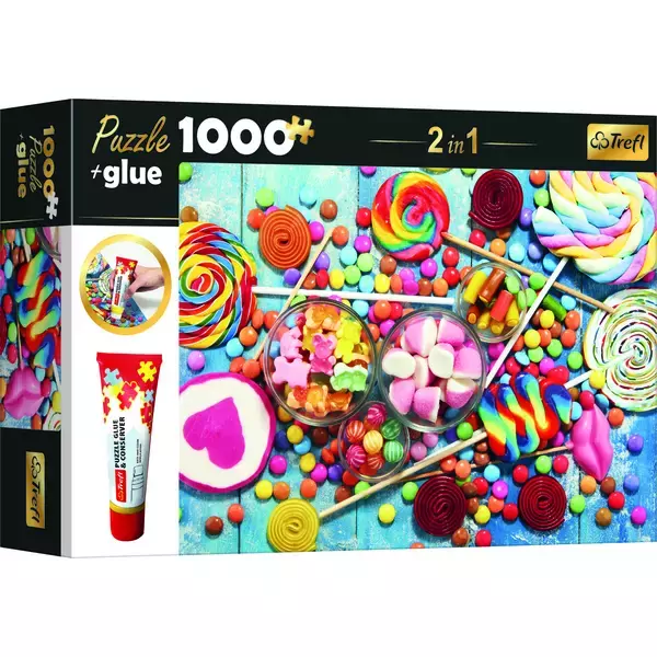 Trefl: Dulciuri - puzzle cu 1000 de piese + adeziv cadou