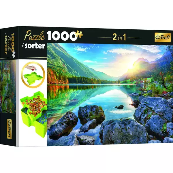 Trefl: Peisaj cu lac - puzzle cu 1000 de piese + tăviță sortator cadou