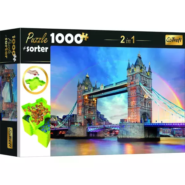 Trefl: Londra, Tower Bridge - puzzle cu 1000 de piese + tăviță sortator cadou