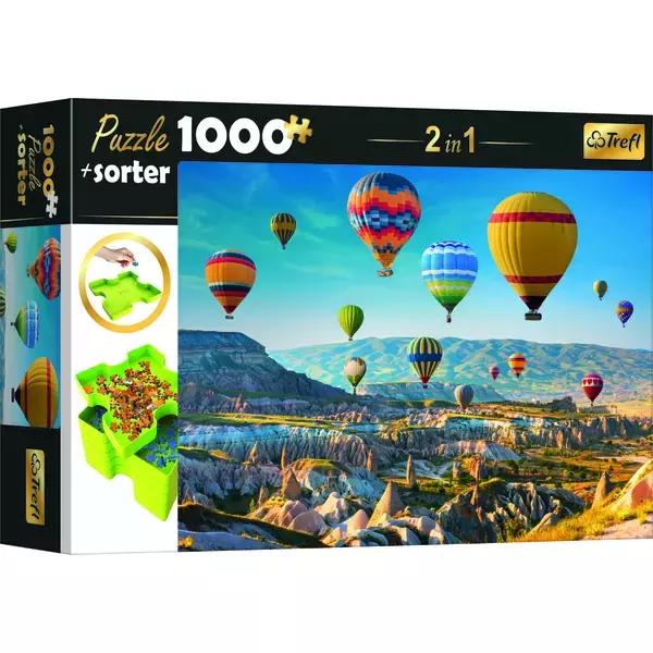Trefl: Baloane cu aer cald - puzzle cu 1000 de piese + tăviță sortator cadou