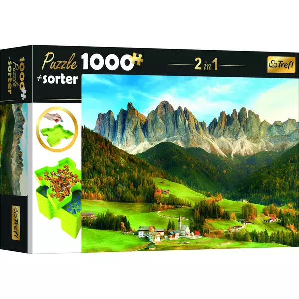Trefl: Parcul naturale Puez Odle - puzzle cu 1000 de piese + tăviță sortator cadou