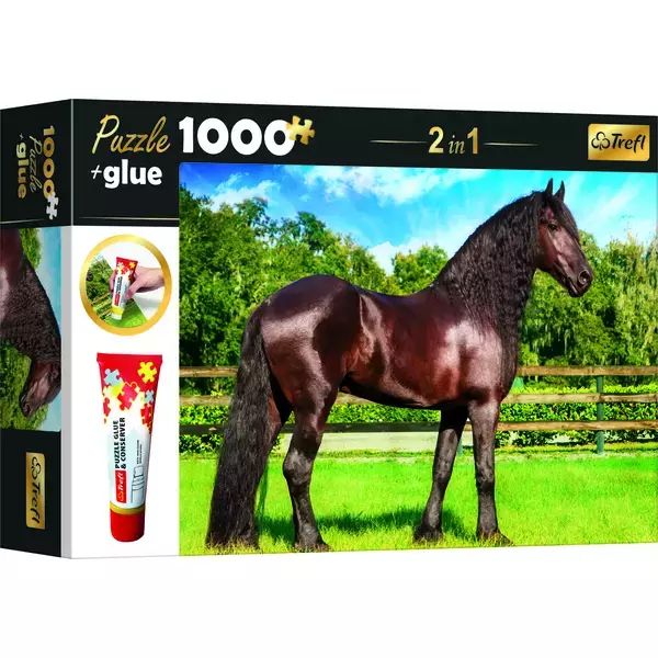Trefl: Barna ló puzzle - 1000 darabos + ragasztó